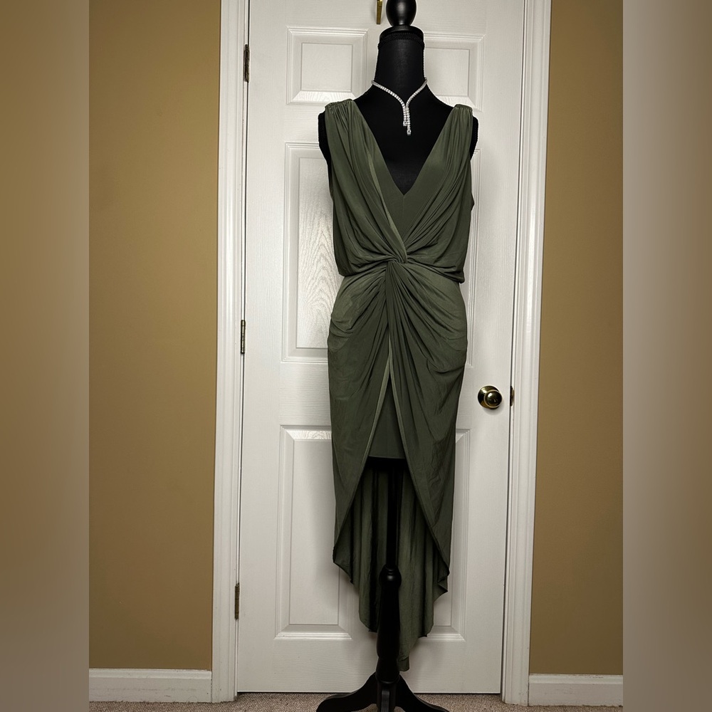 Misa Los Angeles | Olive Green Leza Sleeveless Maxi Dress